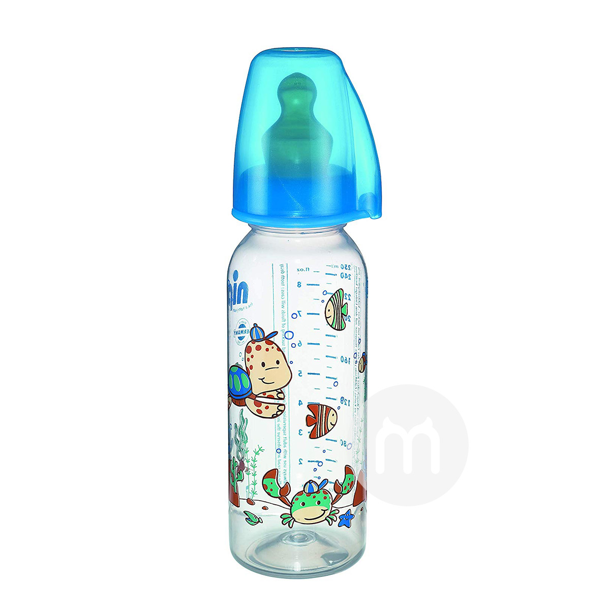 Nip 독일표준구경라텍스젖꼭지 PP 젖병 250 ml - 18 개월해외판