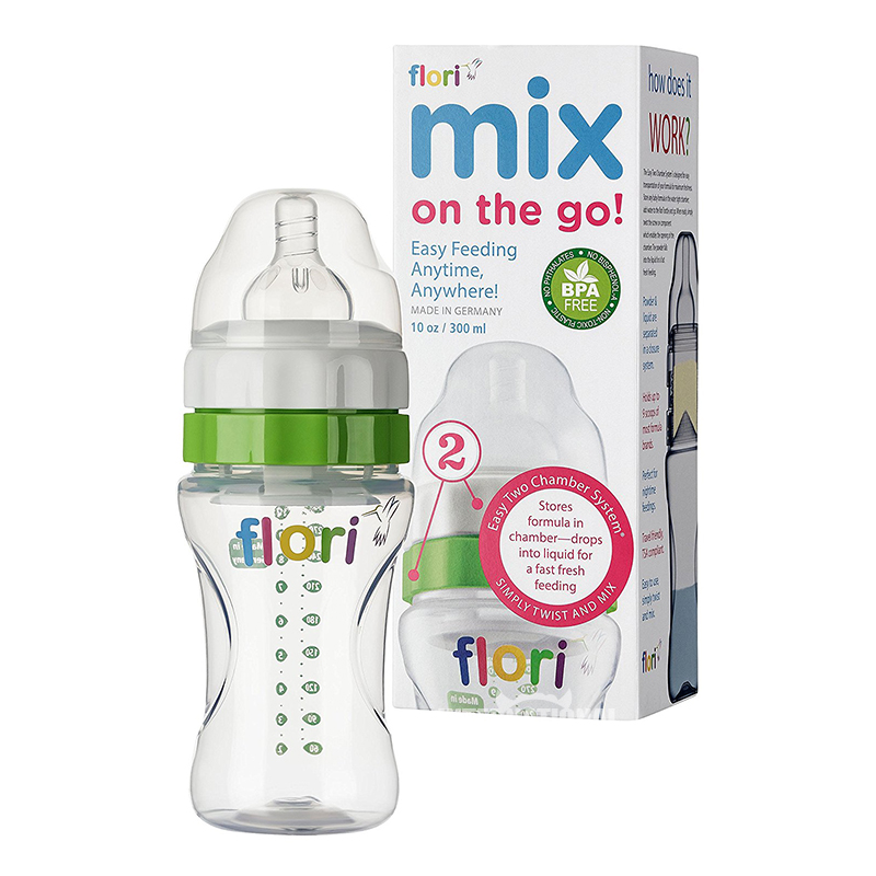 Flori 독일 Flori 베이비헛배름넓은구경신선한우유병 300ml 풀스테이지해외버전