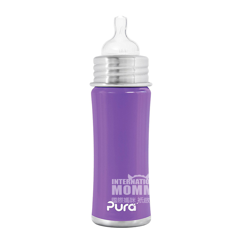 Pura kiki 미국관출구경배가스방지스프레스스틸젖병 325 ml 해외버전