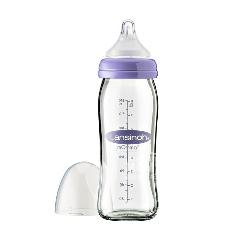 Lansinoh 미국 mOmma 자연파도시리즈유리젖병 240 ml 3 개월이상해외버전