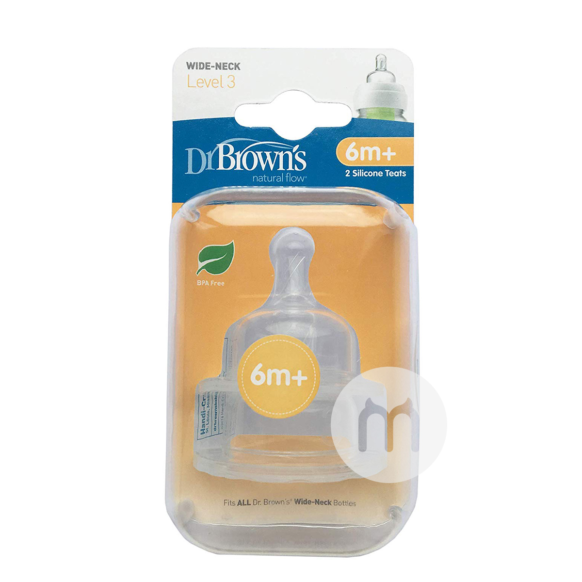 Dr Brown ` s 미국관구경젖병대체젖꼭지 2 마리 6 개월이상해외판