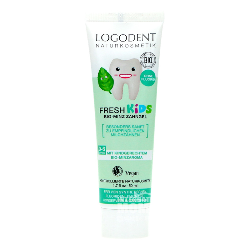 LOGODENT 독일아기어린이유기농치약민트맛해외버전을삼킬수있습니다