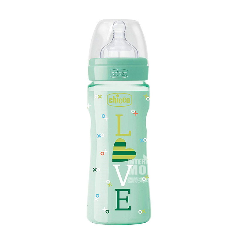 Chicco이탈리아아기방혈실리콘젖꼭지 PP 플라스틱우유병 330ml 4 개월이상해외버전