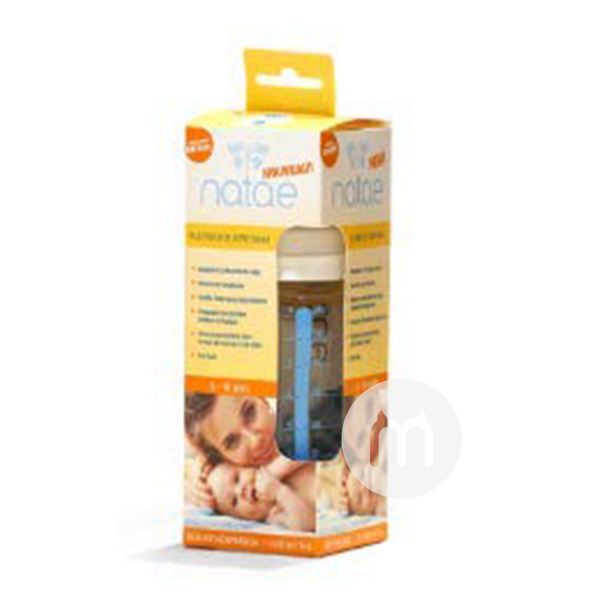 Nath 프랑스고무젖꼭지유리병 240ml 6-18 개월해외버전