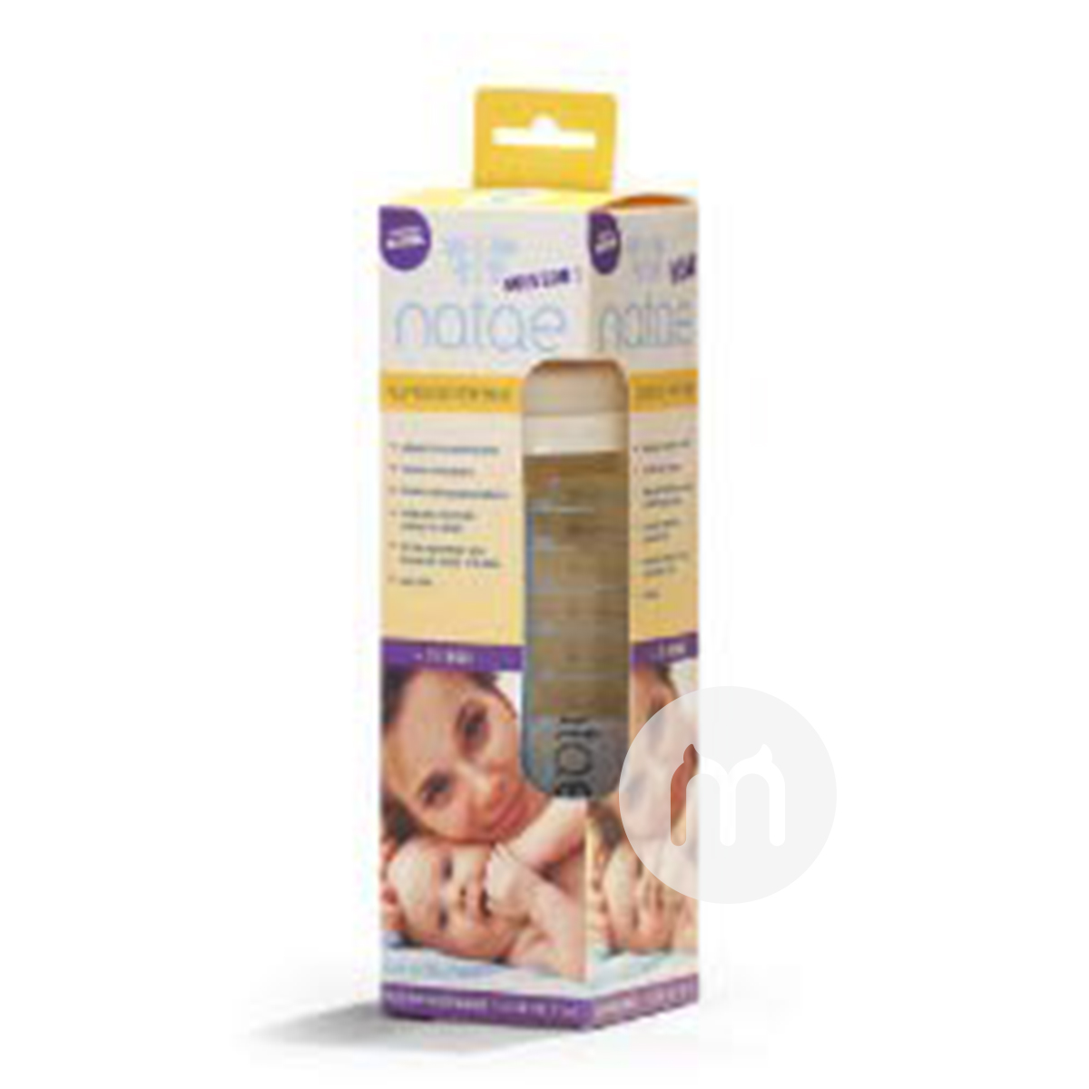 Natae프랑스나태와이드고무고무젖꼭지유리병 330ml 18 개월이상해외판