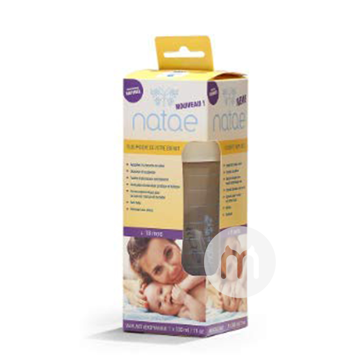 Natae 프랑스광구고무젖꼭지 PP 우유병 330ml 18 개월이상해외판