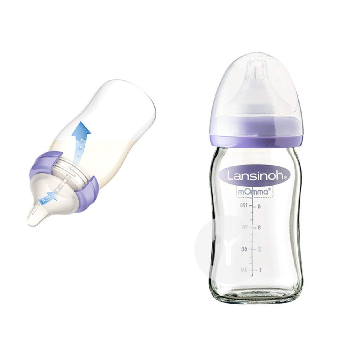 Lansinoh 미국 3 피스대구경헛배면유리병세트해외판