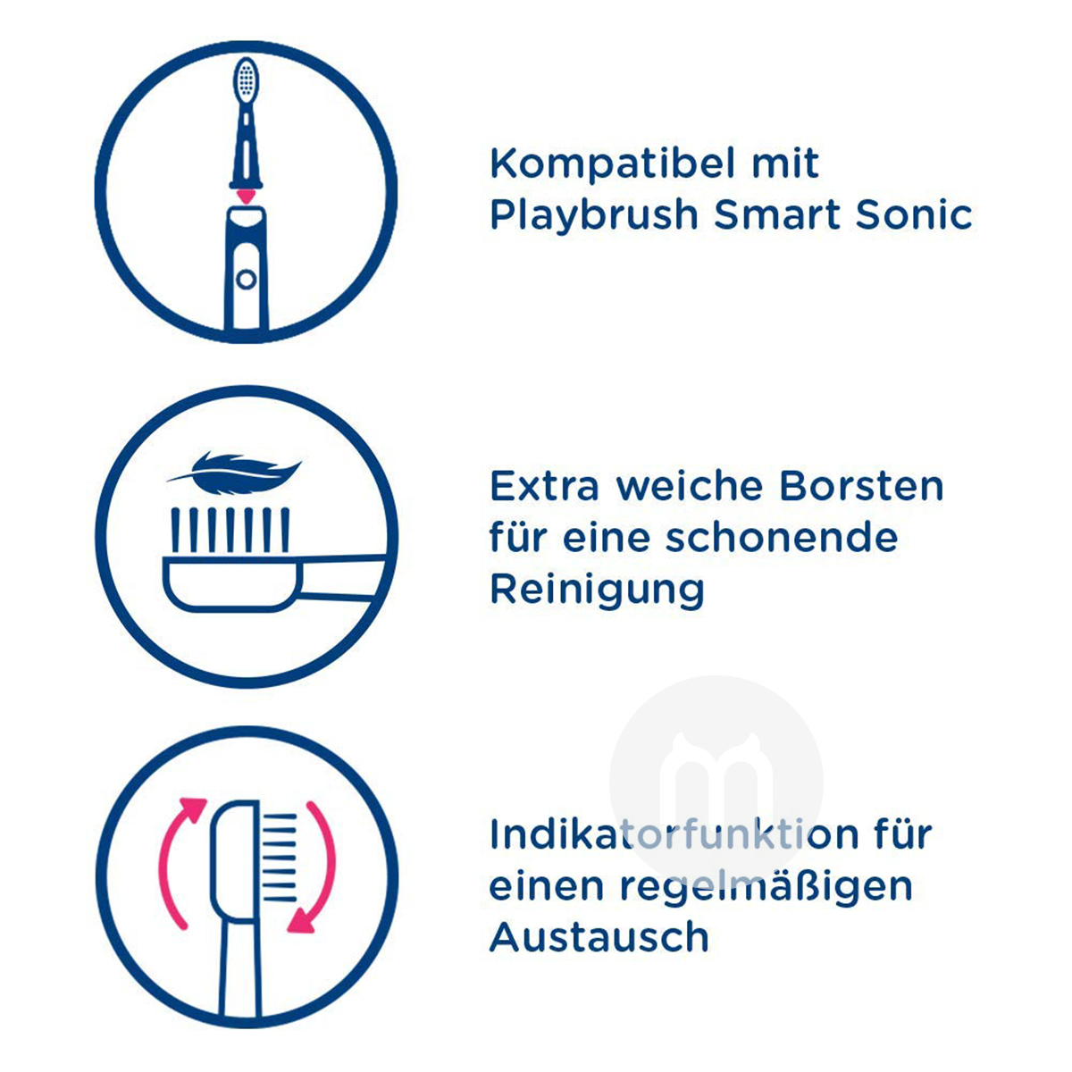 Playbrush 영국어린이스마트전기음파칫솔교체브러시헤드 2 팩해외버전