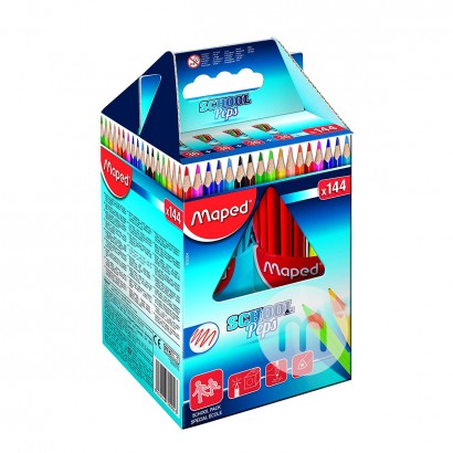 Maped 프랑스보유하기쉬운삼각막대컬러연필 144 팩해외판