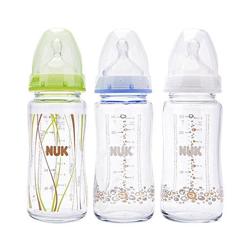 NUK 독일넓은입유리공급병 240ml 0-6 개월해외버전