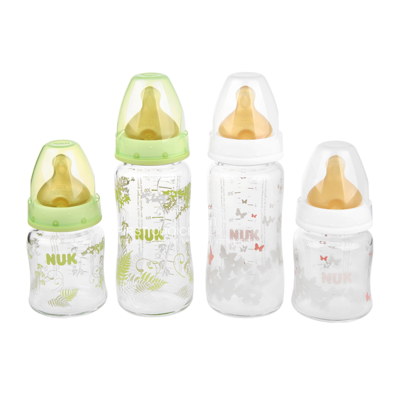 NUK 독일넓은입라텍스젖꼭지유리병 4 해외판세트