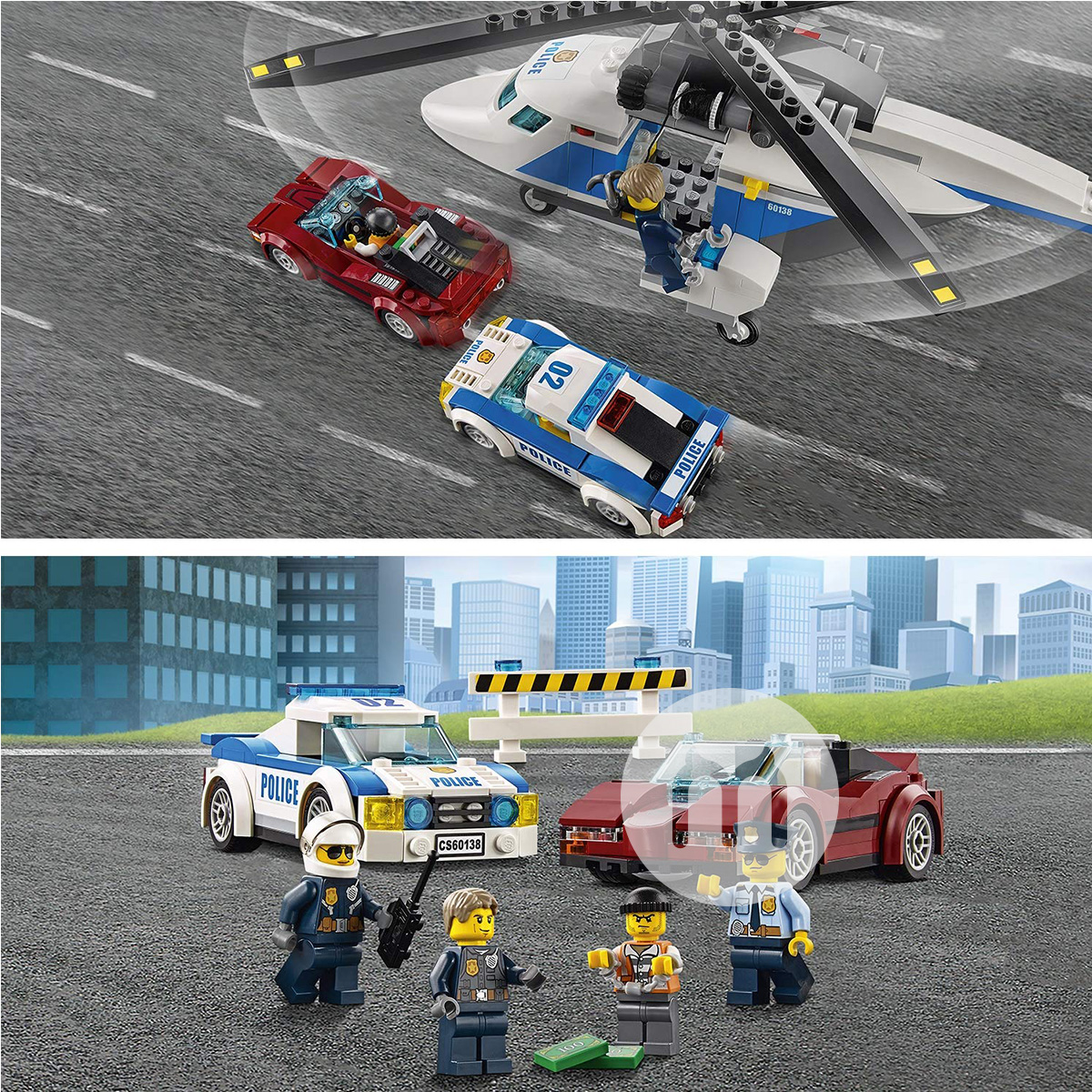 LEGO 덴마크도시시리즈경찰이 60138 해외버전을고속으로쫓습니다.