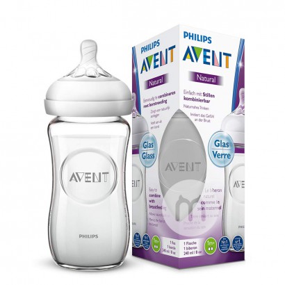 PHILIPS AVENT 영국와이드구경천연기본유리병 240ml 0-6 개월해외버전