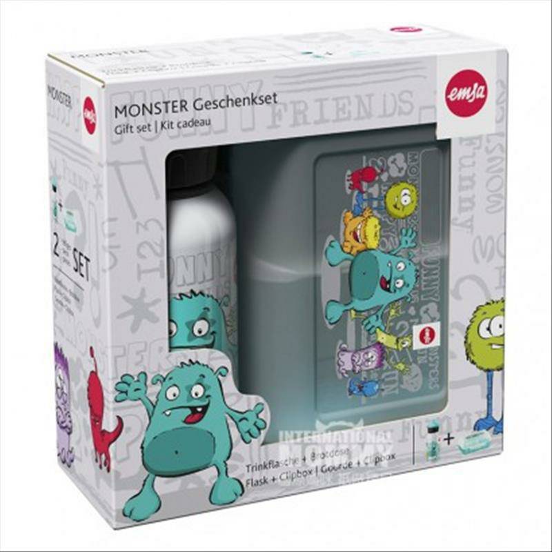 EMSA 독일어린이몬스터도시락 + 음료수병세트해외