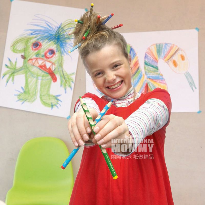 STABILO 독일 EASYcolors 왼손전용인체공학적크레용 12 해외판