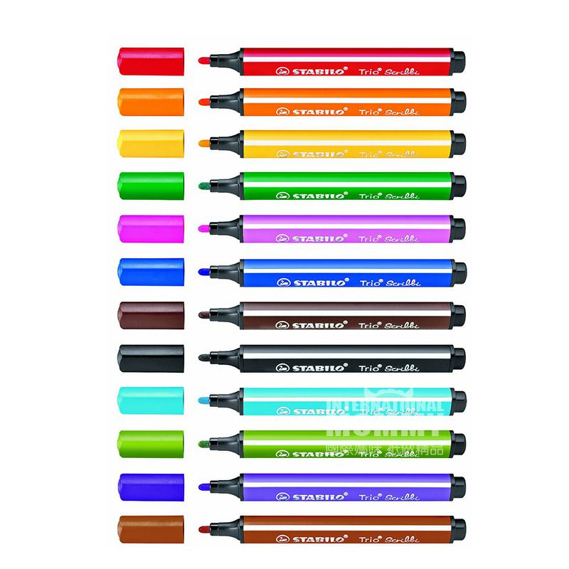 STABILO 독일삼각 12 두꺼운삼각형수채화브러시해외판