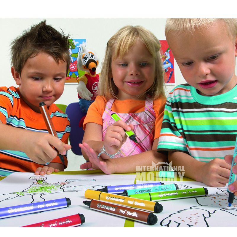 STABILO 독일삼각 12 두꺼운삼각형수채화브러시해외판