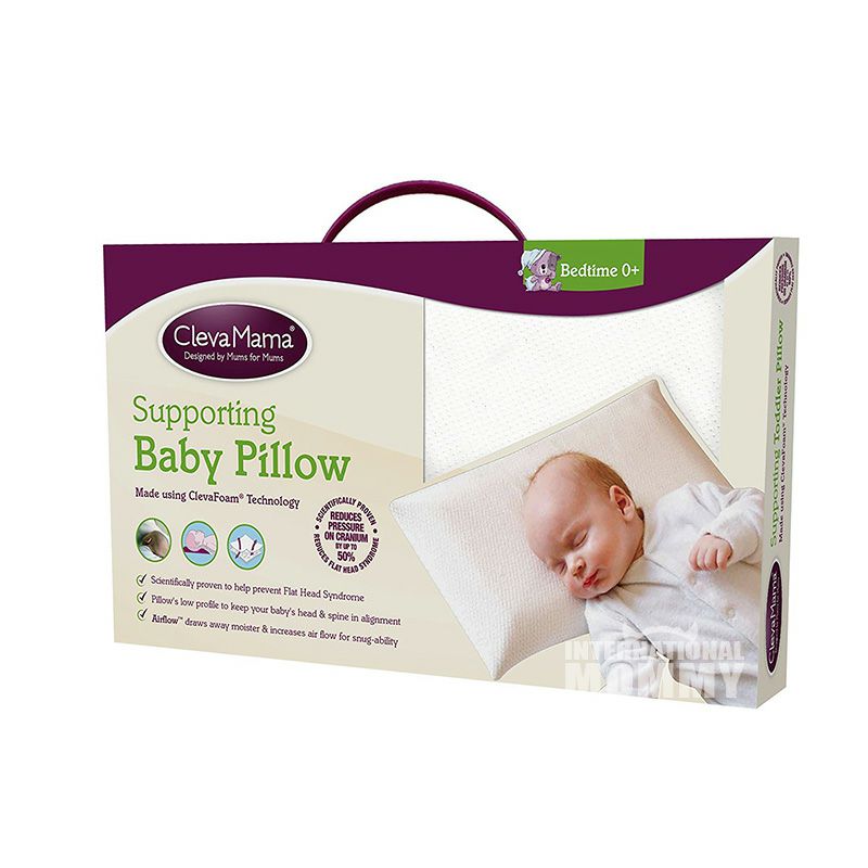 Clevamama 영국베이비안티-플랫헤드메모리베개해외버전