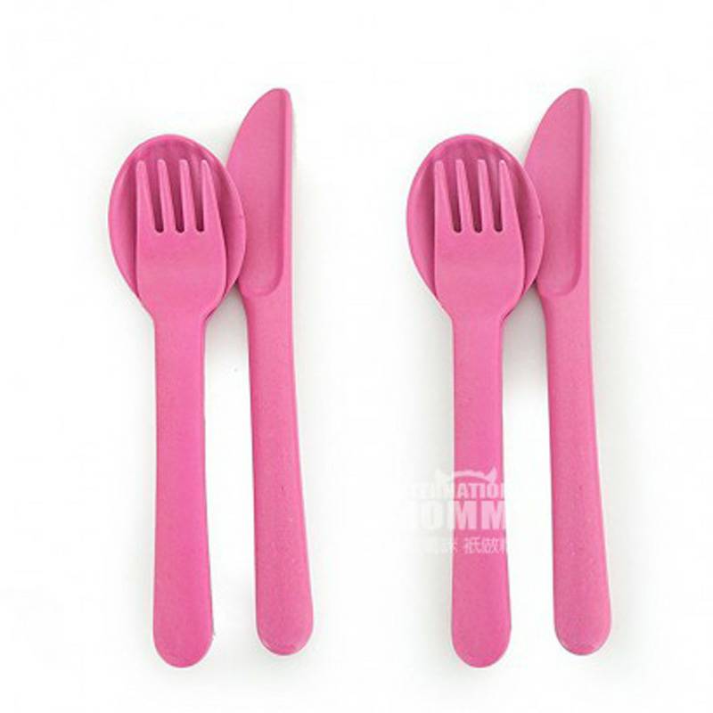 BIOBU by EKOBO 프랑스천연대나무섬유나이프포크스푼 * 2 해외버전