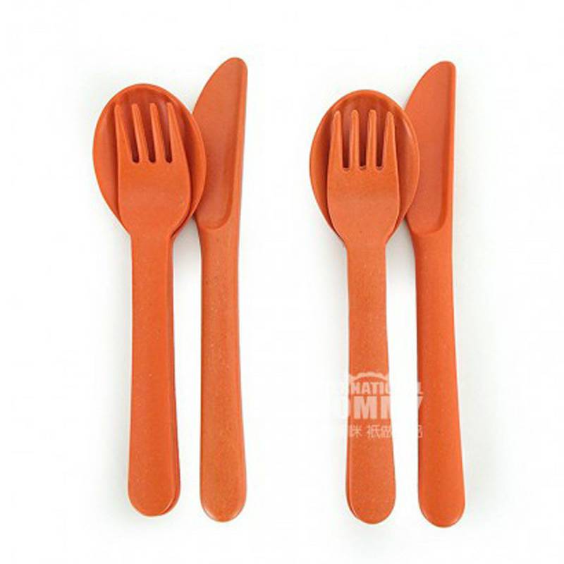 BIOBU by EKOBO 프랑스천연대나무섬유나이프포크스푼 * 2 해외버전