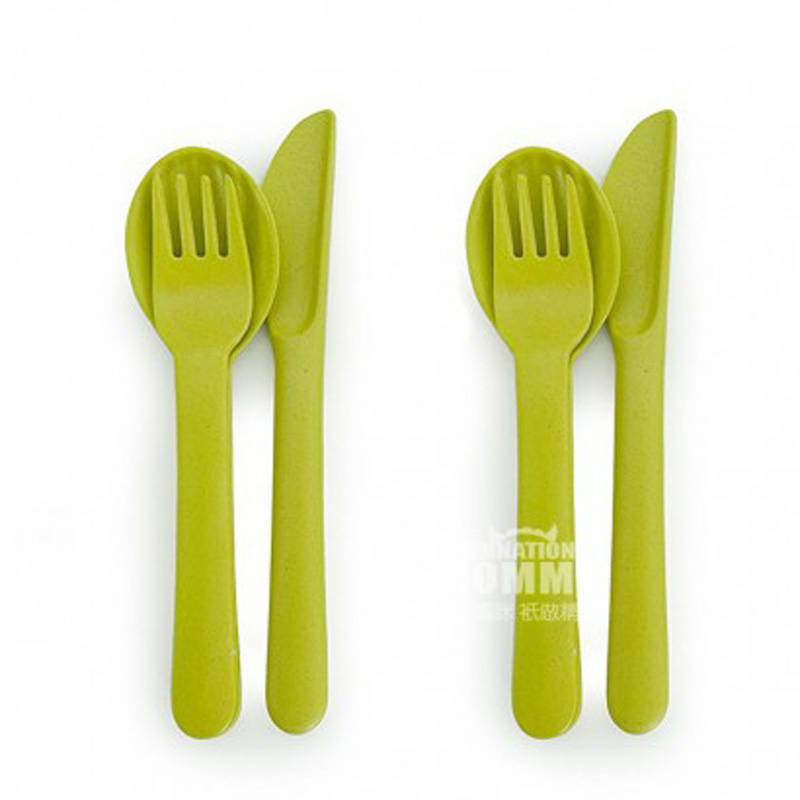 BIOBU by EKOBO 프랑스천연대나무섬유나이프포크스푼 * 2 해외버전