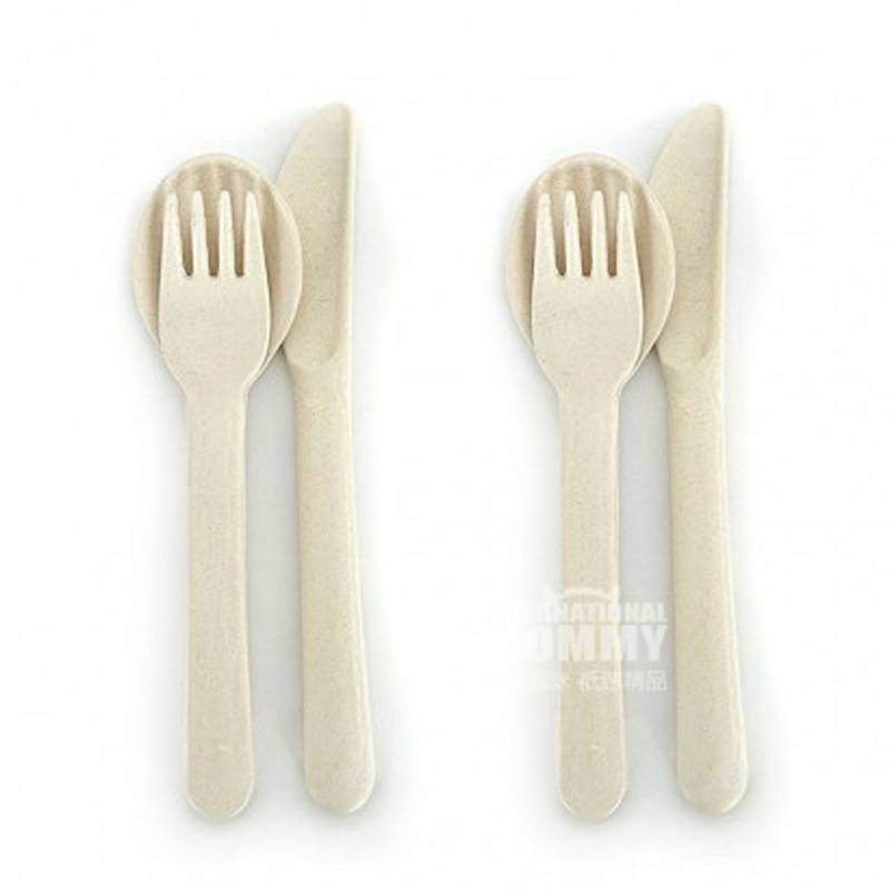 BIOBU by EKOBO 프랑스천연대나무섬유나이프포크스푼 * 2 해외버전