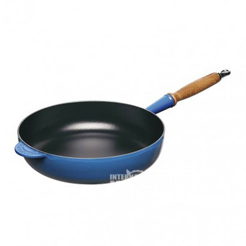 LE CREUSET 프렌치에나멜주철나무손잡이평면바닥프라이팬 28cm 해외버전