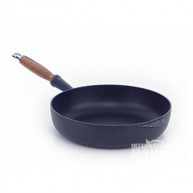 LE CREUSET 프렌치에나멜주철나무손잡이평면바닥프라이팬 28cm 해외버전