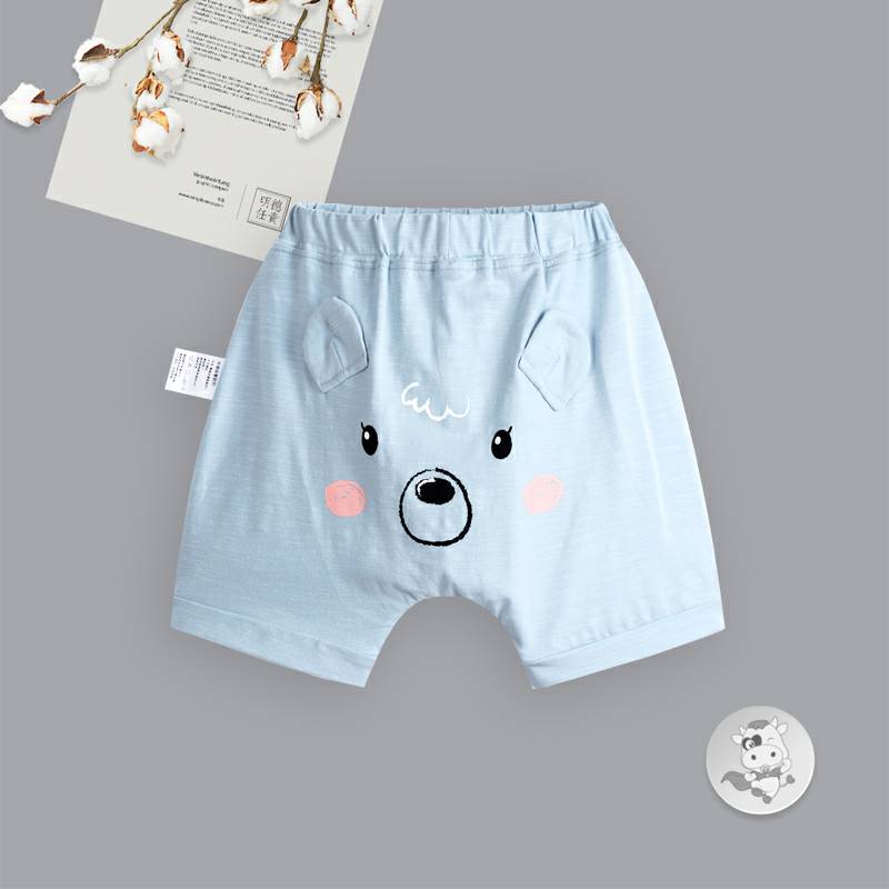 Verantwortung 남녀아기패션귀여운작은곰곰 Haren 다섯포인트 PP 바지블루