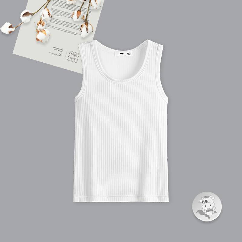 Verantwortung 남녀아기유럽과미국의간단한여름신선한단색작은조끼흰색