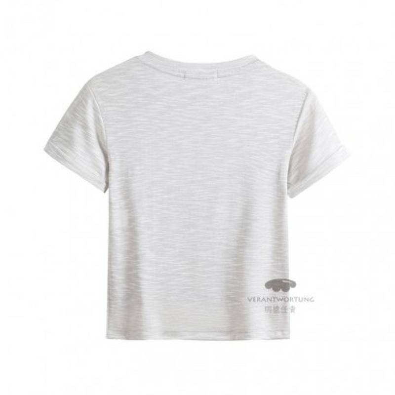 Verantwortung 남성과여성의아기패션성격반팔롤슬리브티셔츠밝은회색