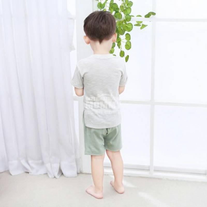 Verantwortung 남성과여성의아기패션성격반팔롤슬리브티셔츠밝은회색