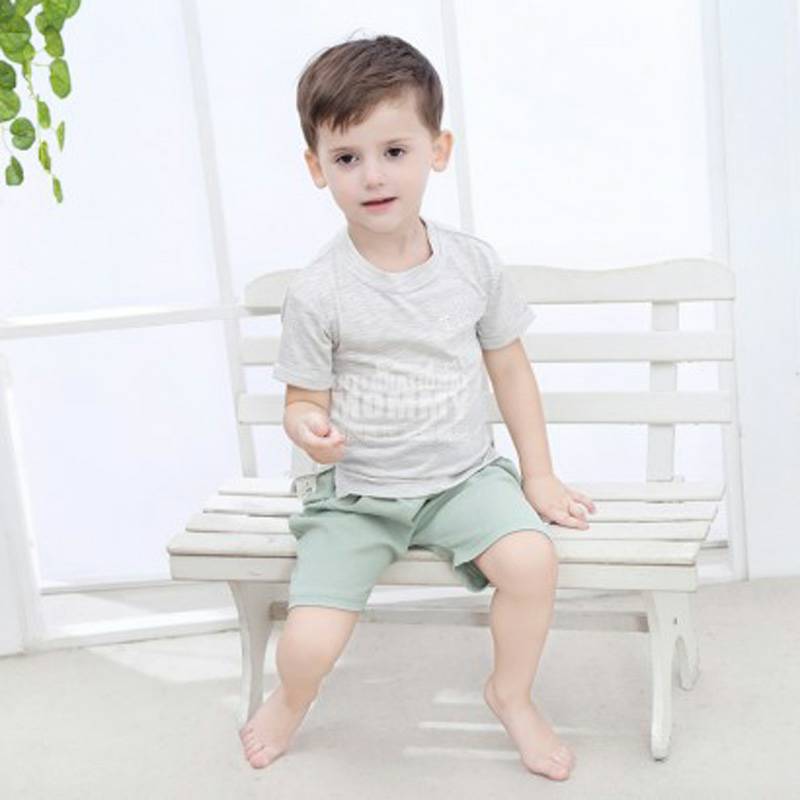 Verantwortung 남성과여성의아기패션성격반팔롤슬리브티셔츠밝은회색