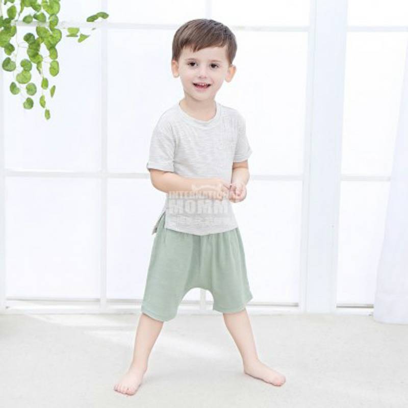 Verantwortung 남성과여성의아기패션성격반팔롤슬리브티셔츠밝은회색