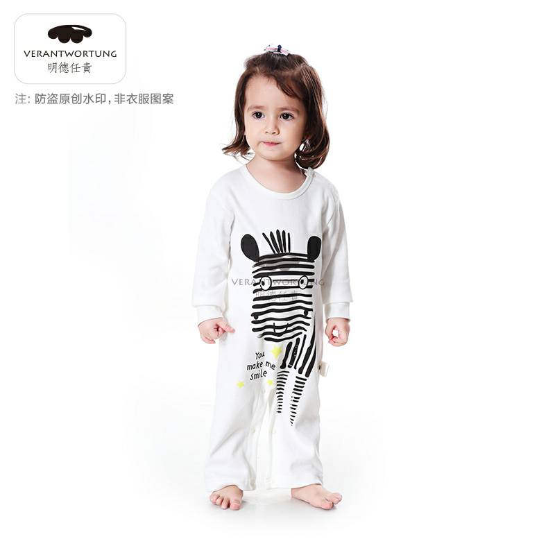 Verantwortung 남성과여성의아기봄과가을간단한작은신선한얼룩말아기바디슈트
