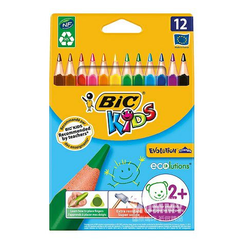 BIC KIDS 프랑스무독무미아기낙서 12 색크레용해외버전