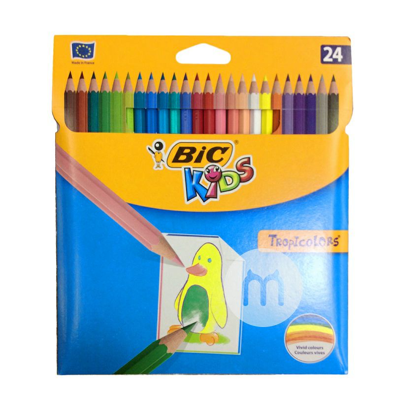 BIC KIDS 프랑스무독무미아기낙서 24 색크레용해외버전