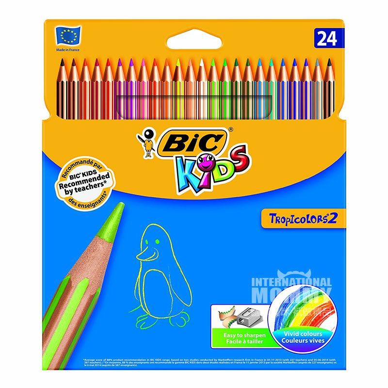 BIC KIDS 프랑스무독무미아기낙서 24 색크레용해외버전