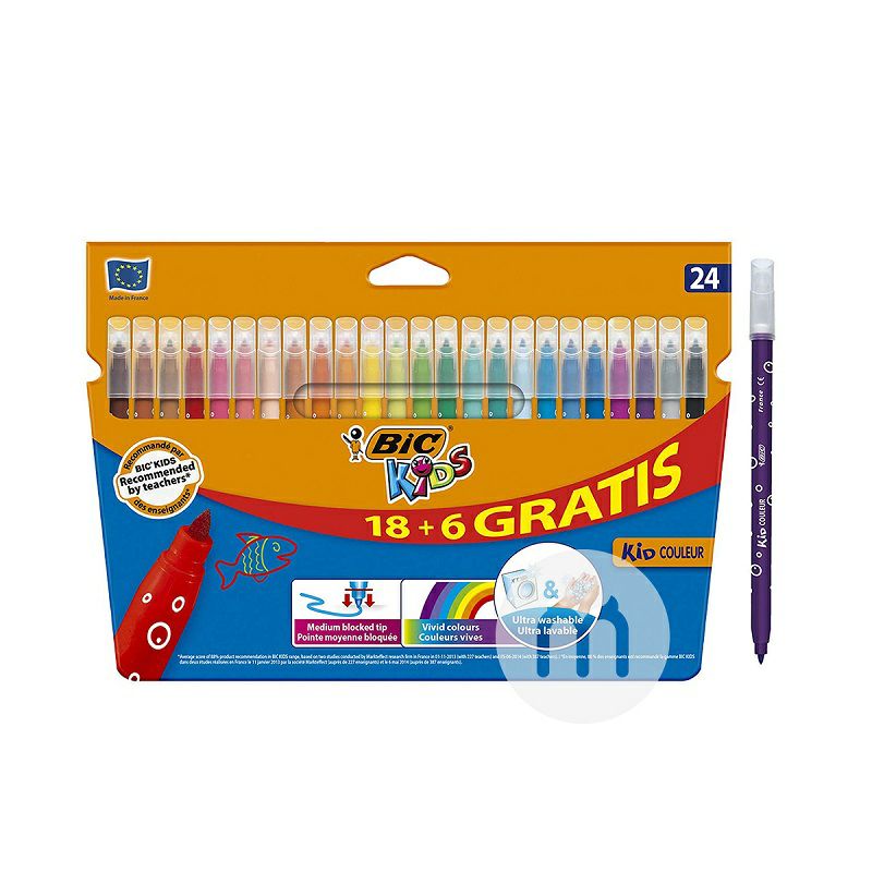 BIC KIDS 프랑스무독무미아이낙서 24 색수채펜해외버전