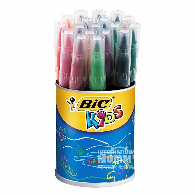 BIC KIDS 프랑스무독무미아이낙서 18 색수채펜해외버전