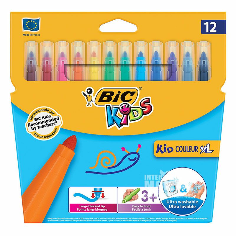 BIC KIDS 프랑스무독무미아이낙서 12 색물감펜 3 세이상해외버전