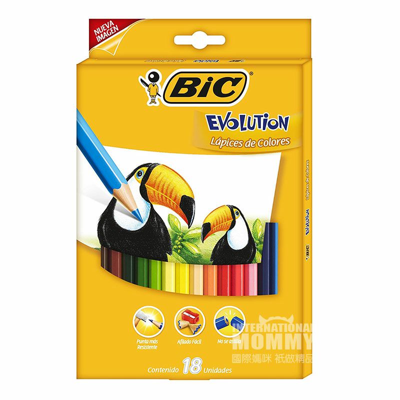 BIC KIDS 프랑스무독무미아이낙서 18 색크레용해외버전