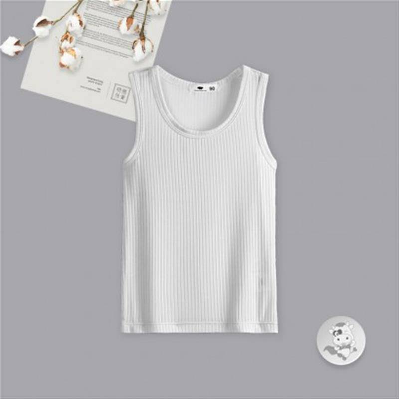 Verantwortung 남녀아기유럽과미국의간단한여름신선한단색작은조끼회색