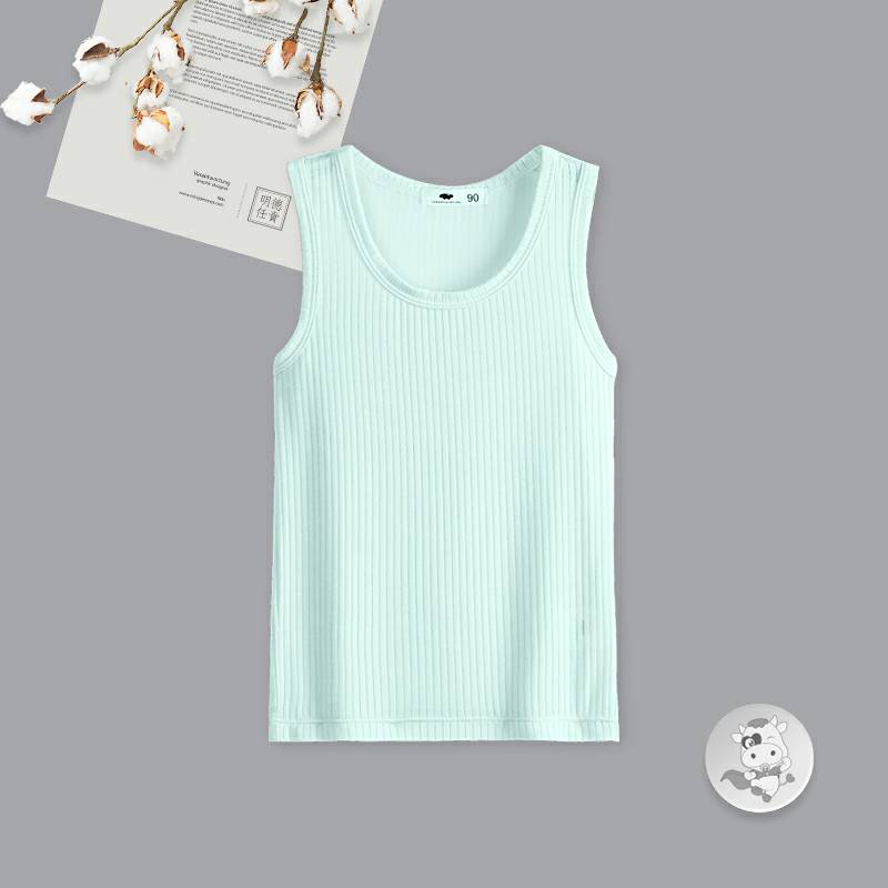 Verantwortung 남녀아기유럽과미국의간단한여름신선한단색작은조끼녹색