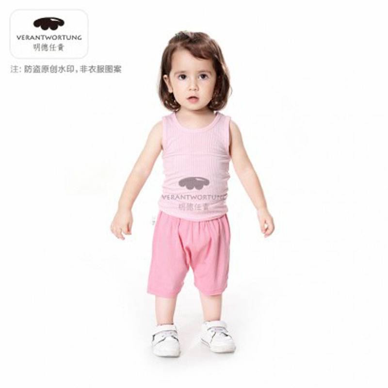 Vrantwortong 남녀아기유럽과미국의심플한여름상큼한베스트베스트핑크