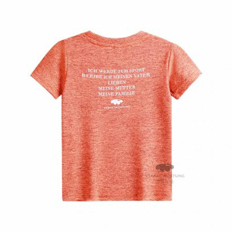 Verantwortung 남녀아기통기성빠른건조 T 셔츠얇은섹션오렌지