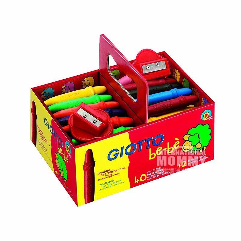GIOTTO 이탈리아 GIOTTO 안전무독성빨크레용 40 팩해외버전