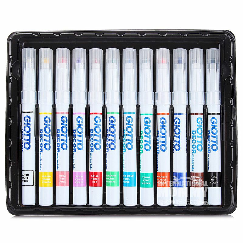 GIOTTO 이탈리아 GIOTTO 금속유리세라믹플라스틱수채화펜 12 색해외판