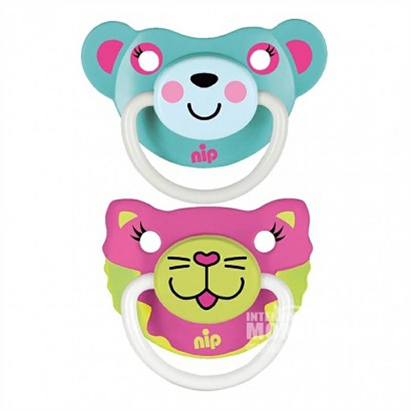 Nip 독일어귀여운동물성실리콘젖꼭지 5 ~ 18 개월 2 팩해외판