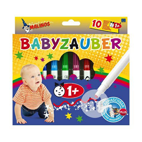 MALINOS 독일 MALINOS 아기두꺼운펜수채화펜 10 팩해...